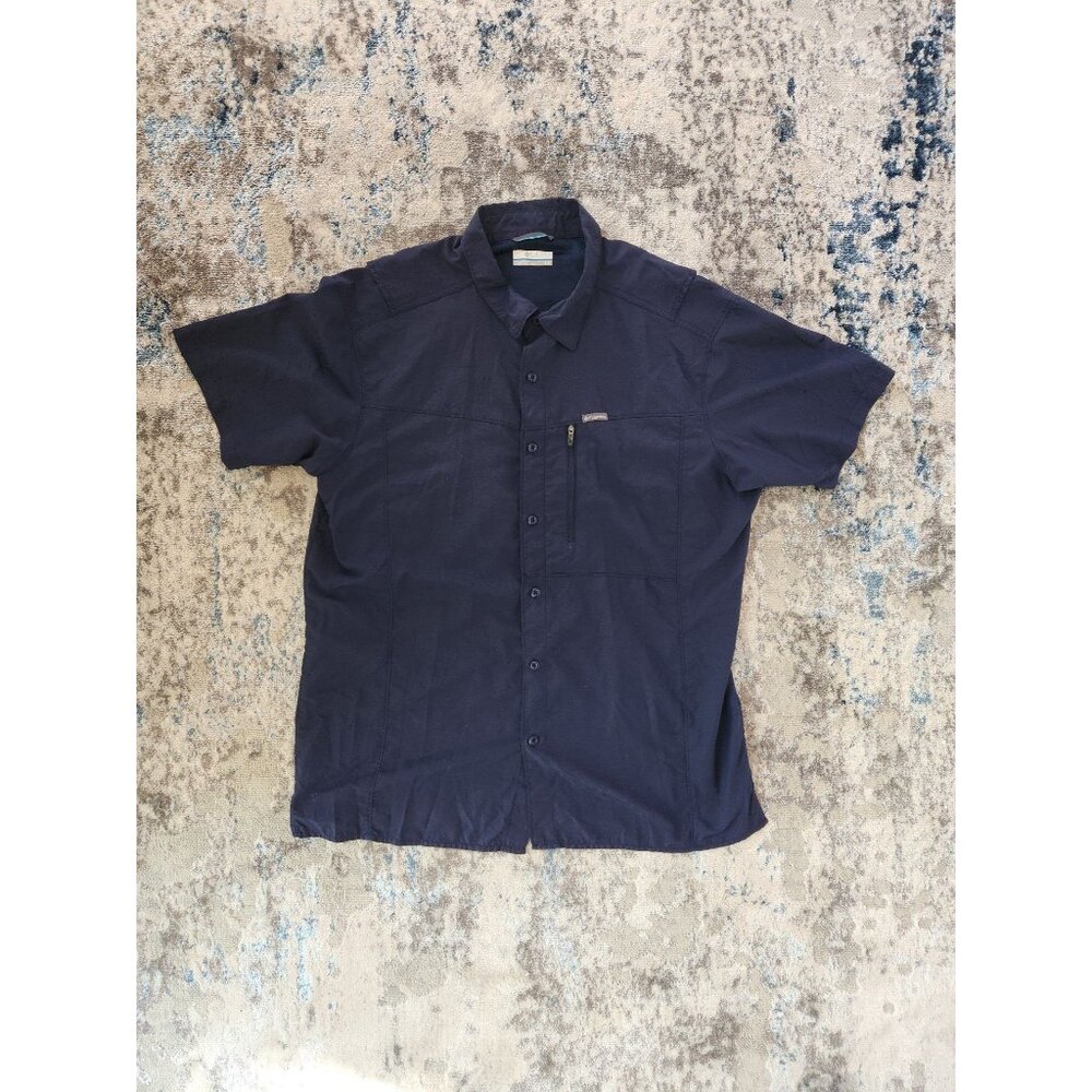 🥳 5 for‎ $25 BUNDLE Columbia Men's Large Navy Short Sleeve Performance Shirt